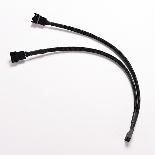 4Pin PWM To 2Dual PWM Computer Case Fan Power Sleeved Y-Splitter Adapter Cable3C