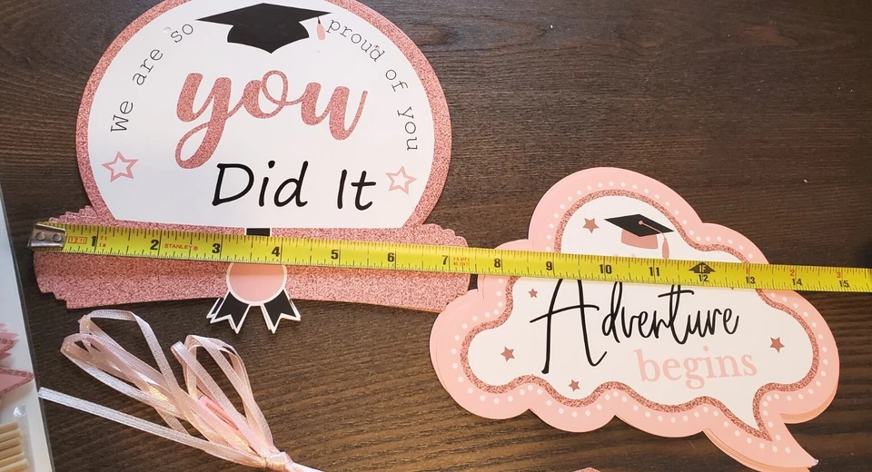 Graduation Decorations Party Supplies Favors Stars 2023 Congratulations Pink - Image 4 of 4