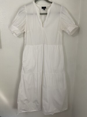 Who What Wear Crinkle Cotton Jacquard Midi Dress size S | eBay