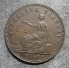 Australia 1858 Hide & Decarle Penny token better Grade