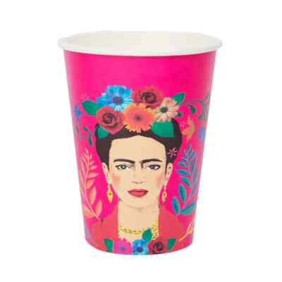 Talking Tables 8 Pappbecher Becher Frida Kahlo pink Pop Art Party Geburtstag