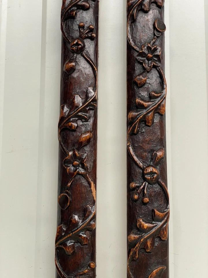 A Beautiful Pair of LARGE Highly carved Pieces / pediments 35.51 inch high - Image 3 of 4