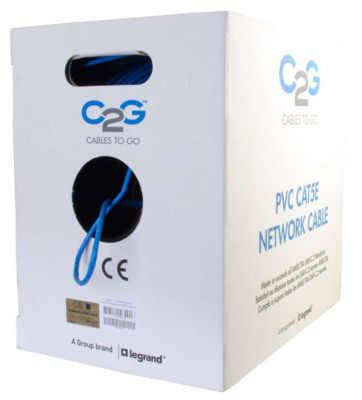 1000FT C2G Cat5e ungeschirmtes Bulk-Netzwerkkabel mit Litzenleitern - Blau