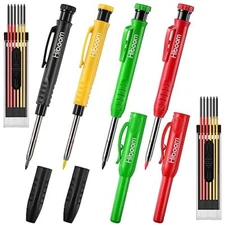 Carpenter Pencils Set with 24 Refills, 2.8 Mm Mechanical Carpenter Pencils 