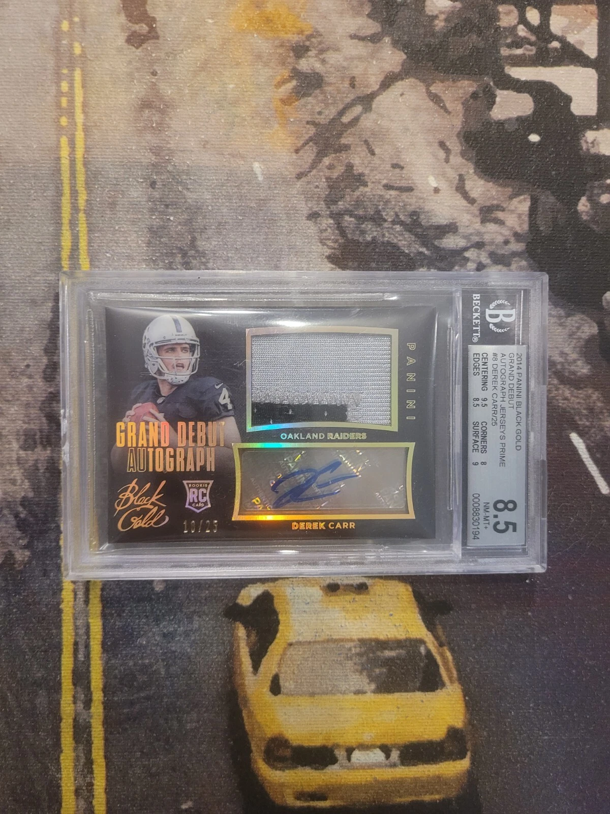 Derek Carr Panini Black Gold Grand Debut Autograph Jersey #GDDC Prime