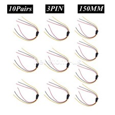 10Pairs JST 3-Pin SM Plug Male and Female Connctor Adapter Cable 150mm Wire