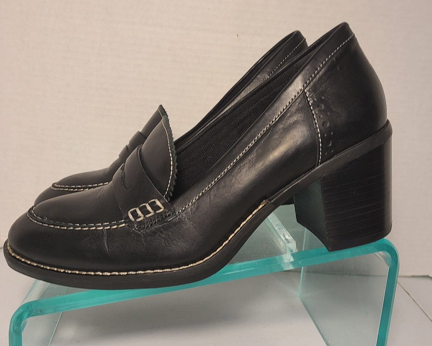 Hush Puppies Womens Hannah Penny Mocc Pumps Black Lea… Gem