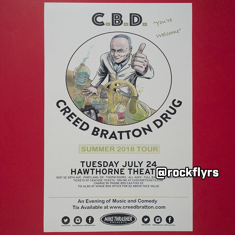 CREED BRATTON 2018 Concert Promo 11x17 Street Poster. Portland OR. THE OFFICE.