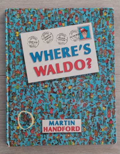 1987 Primera edición de EE. UU. Where's Waldo tapa dura (imagen de playa prohibida) - Imagen 1 de 15