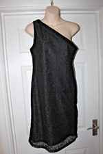Black Next Dress Floral Lace Size 12 Off the Shoulder Evening Party Classic