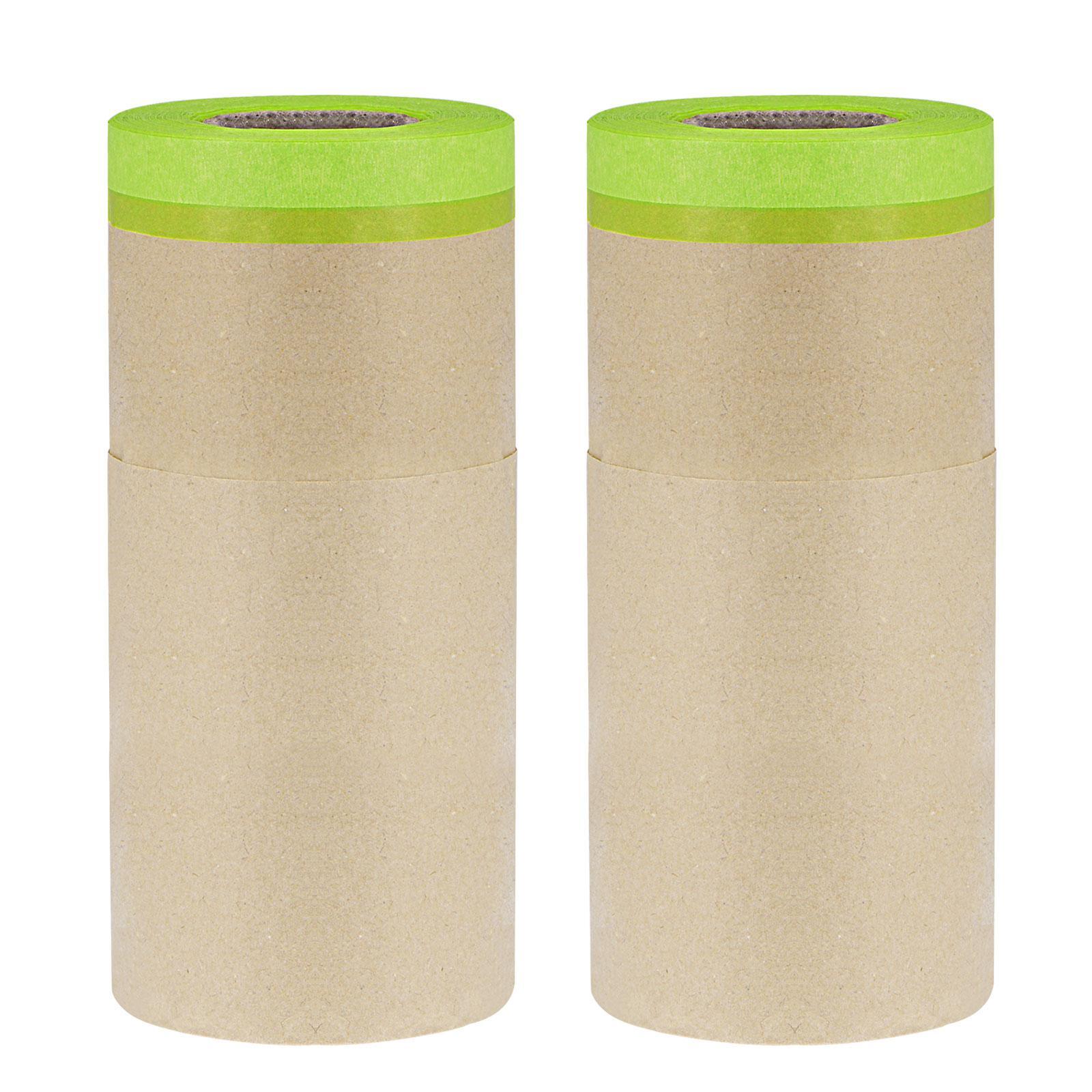 2 Rolls 15M PreTaped Masking Film Brown Paper with MediumTack Painters Tape eBay
