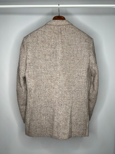 Harris Tweed St Michael Beige Pure Scottish Wool Melange Blazer Jacket Size 40 - Picture 13 of 18