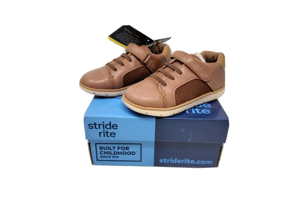 Zapatos informales Stride Rite SRT Charlie para niños pequeños talla 10M marrón nuevos con caja Foto 3 de 3