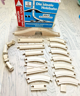 Vintage 1970s Eichhorn Spielzeug Holzbahm Wooden Train Track Germany Vedes