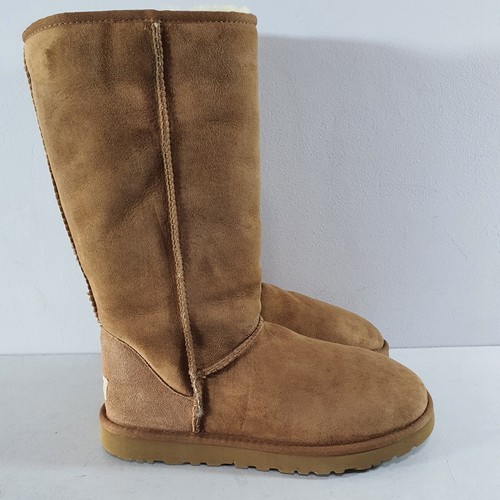 UGG Boots Chestnut Classic Bailey Tall Long Boots Sheepskin Size UK 7.5 US 9 - Picture 11 of 22