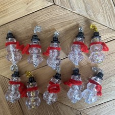 10 Beadery Holiday Beaded Ornament Faceted Elegant Snowmen 2"X1"