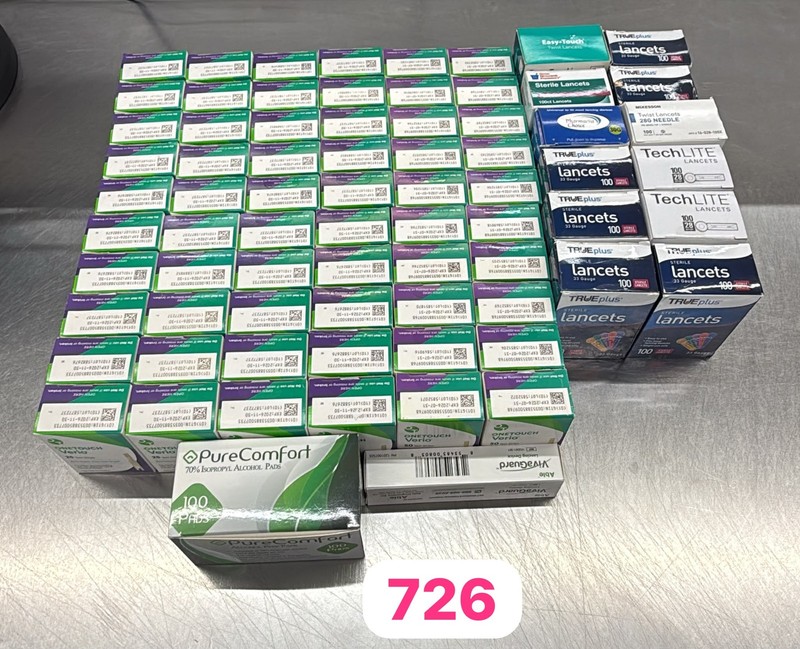 2,000 ONE TOUCH VERIO   TEST STRIPS,METER,SOLUTION,PADS,LANCETS,DINGED