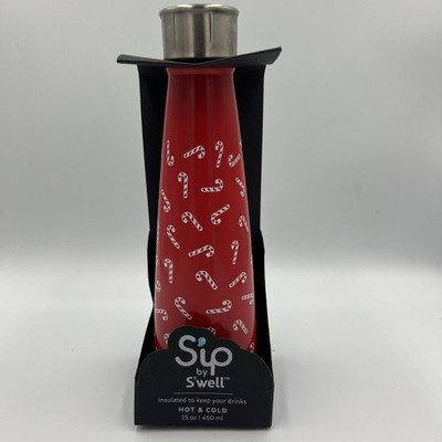 Sip by S well Candy Cane Lane 15 oz Bottle   New in Box   Hot & Cold Stainless