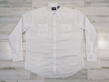 Vintage Wrangler Shirt Mens Extra Large White Lightweight Pearl Snap
