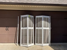 PAIR 70 5/8” High x 35.25” Wide Wood Interior Louver Plantation Window Shutters