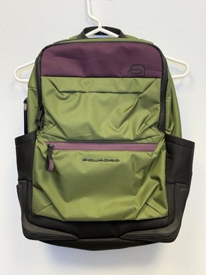 Piquadro Saga Green 14  Laptop iPad Pro 12.9  Backpack Brand New