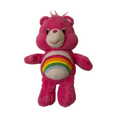 Care Bears Cheer Bear Plush Stuffed Animal Pink Rainbow 7" 2015