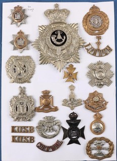 Great Britain c1890s 1950s Regimental Helmet Badge Lot 19 Pieces