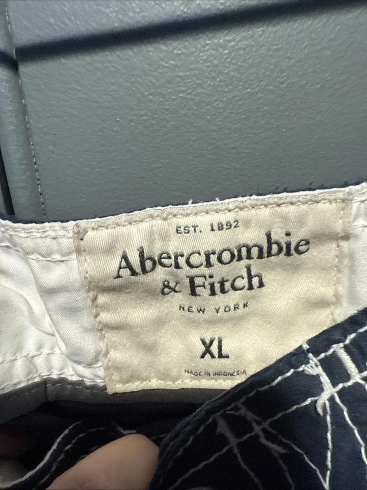 Pantalones Cortos A&F Abercrombie & Fitch Para Hombres Azul Marino con Cordón Talla XL Y2K Foto 3 de 4