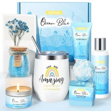 Birthday Gifts for Women, Ocean Scented Relaxing Spa Gift Baskets for Women M...