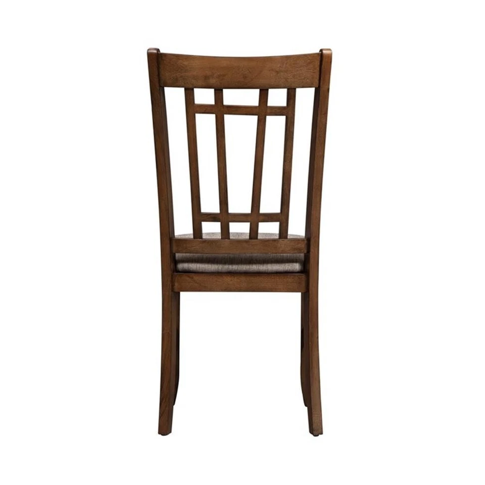Santa Rosa Medium Brown Lattice Back Side Chair-Set of 2 - Image 4 of 4