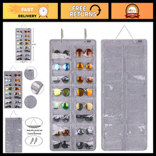 Hanging Sunglasses Organizer - 16 Slot Wall Pocket Storage, Dust Proof Glasses H