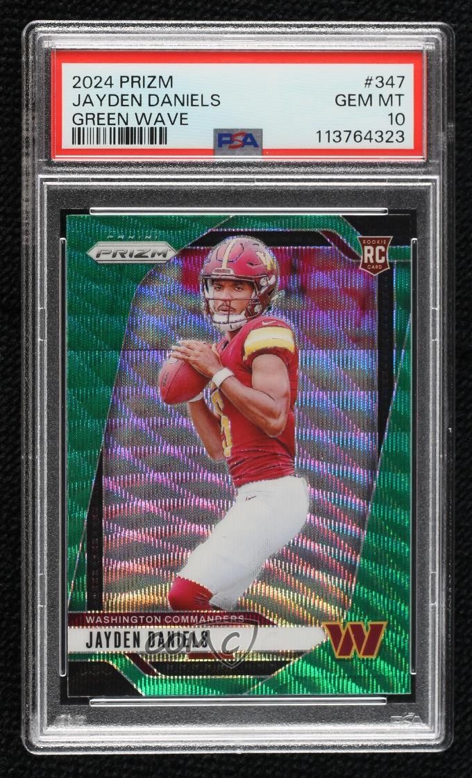 Jayden Daniels Panini Prizm #347 Green Wave