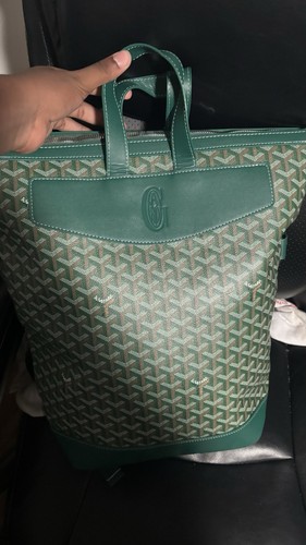 Goyard Green Goyardine Zip Tote Bag w/ Top Handles, Shoulder Strap & Dust Bag