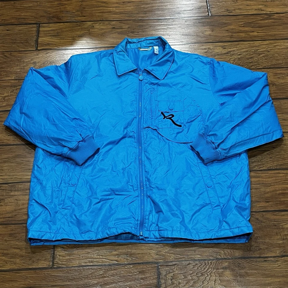 Chaqueta Rocawear Para Hombres 4XL Rompevientos Relleno de Poli Bolsillos con Cremallera Completa Y2K Azul Foto 2 de 4