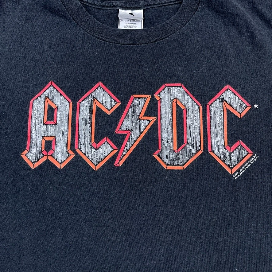 Винтажная молодежная футболка AC/DC XL черная 2005 группа рок-тур концерт Alstyle Y2K - Изображение 2 из 4