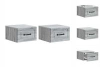 Nachttisch HäNgend 2Er Set Nachtschrank Graues Sonoma 34,5X33X20 Cm