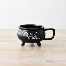Magic Potion Ceramic Black Cauldron Shaped Mug Gothic Wiccan Halloween