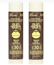 2x Sun Bum SPF30 Coconut Sunscreen Lip Balm 4.25g - Water Resistant - Free P&P