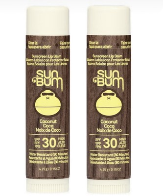 2x Sun Bum LSF30 Coconut Sonnenschutz Lippenbalsam 4,25g - Wasserfest - Kostenloser Versand