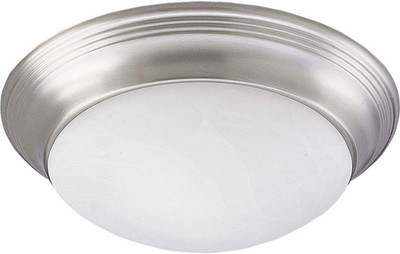 2-Light Alabaster Glass 14'' Close-To-Ceiling, Indoor, P3689-09, Brushed Nickel