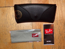 Ray Ban Black Case Only Snap Button Closure w/ NEW Cleaning Cloth for Sunglasses