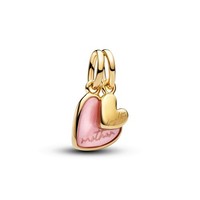 Pandora Rosafarbener Teilbarer Mutter & Tochter Charm-AnhäNger 763766C01