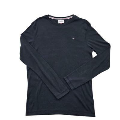 Tommy Jeans Navy Langarm T-Shirt XL Rundhals Baumwolle Herren Freizeit