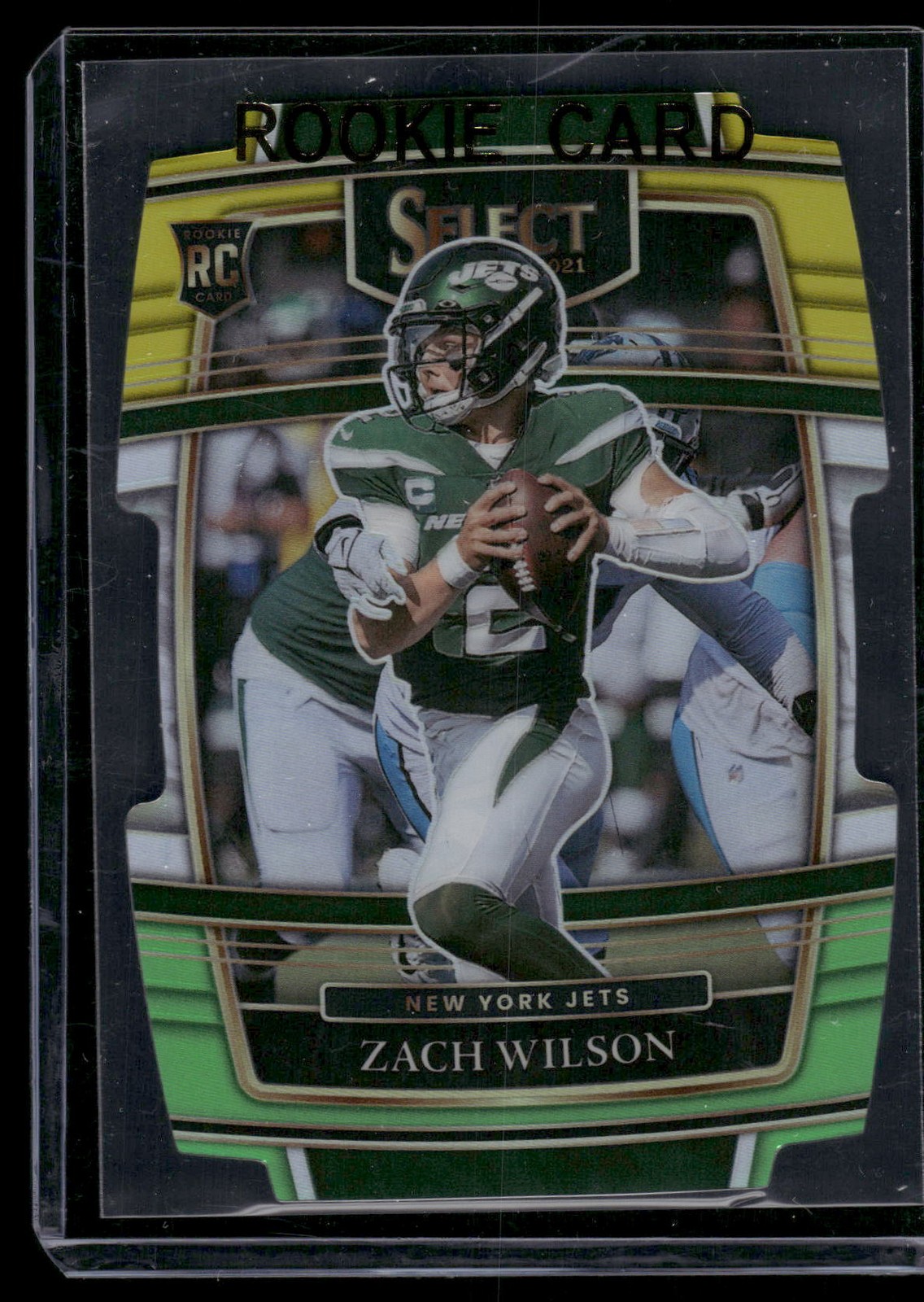 2021 Panini Select #44 Zach Wilson Black and Gold Prizm Die Cut
