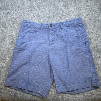 Tommy Hilfiger Shorts Mens 34 Blue Chino All Over Print Flat Front Casual