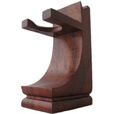 Mahogany finish Brush and Razor Drip Stand, Brown