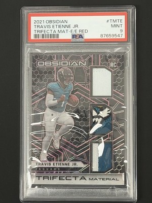 2021 Panini Obsidian Trifecta Mat Travis Etienne #TM-TE Electric Etch pink 1/10