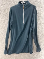Tailored Sportsman Top Womens XS Riding Equestrian 1/4 Zip Long Sleeve Blue