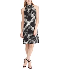 American Living Womens Mock Neckline Shift Dress