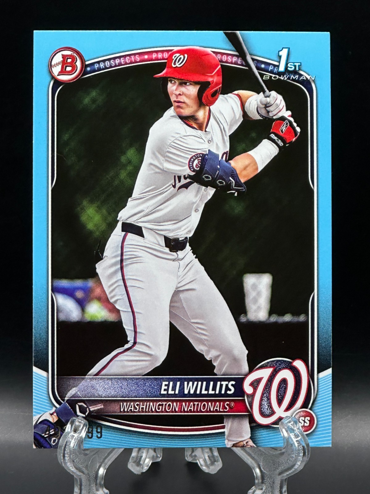 Eli Willits 2025 Bowman Draft 1st Prospect Sky Blue Border /499 Nationals #BD-1